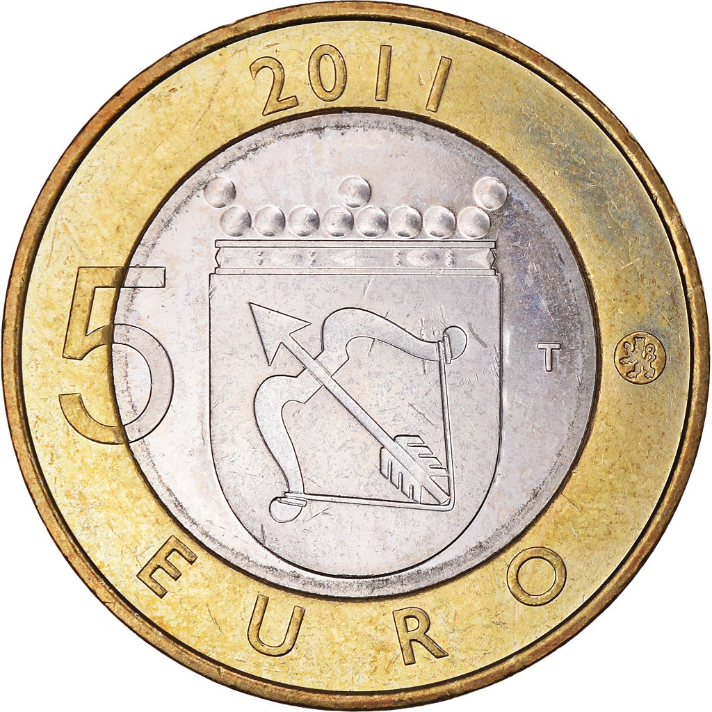 Finland, 5 Euro, Provinces - Savonia, 2011, Vantaa, AU(50-53), Bi-Metallic