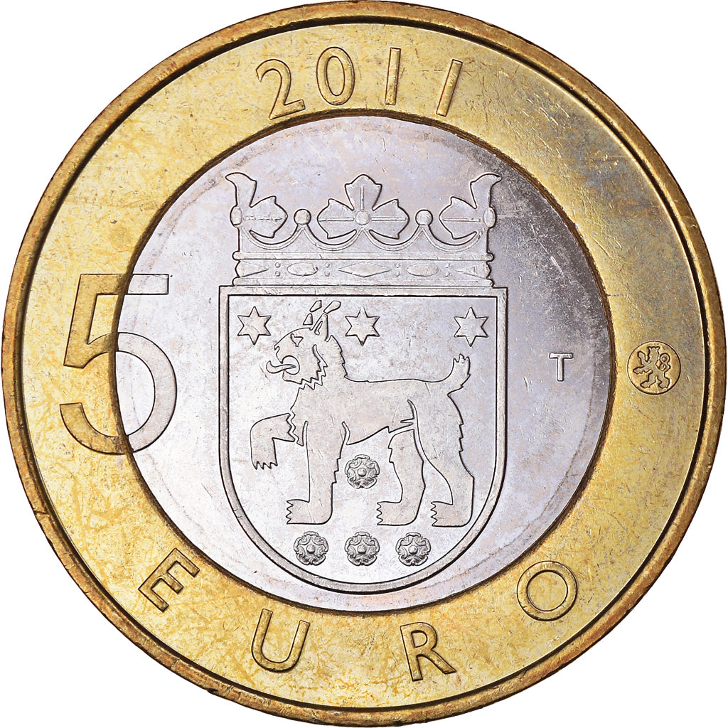 Finland, 5 Euro, Provinces - Tavastia, 2011, Vantaa, MS(60-62), Bi-Metallic