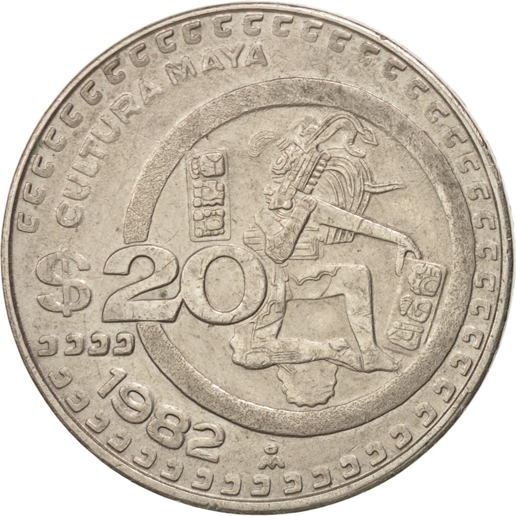 Moneda, México, 20 Pesos, 1982, Mexico City, MBC+, Cobre - níquel, KM:486