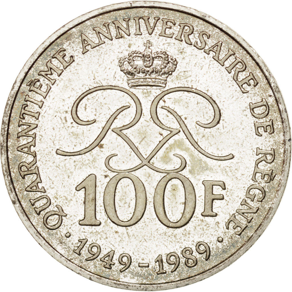 Münze, Monaco, Rainier III, 100 Francs, 1989, UNZ, Silber, KM:164