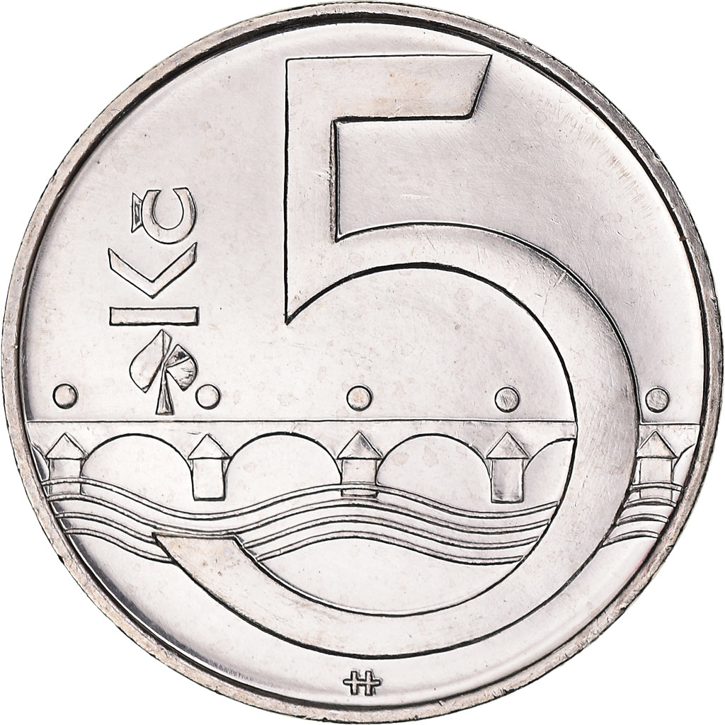 Munten, Tsjechische Republiek, 5 Korun, 2002, PR, Nickel plated steel, KM:8