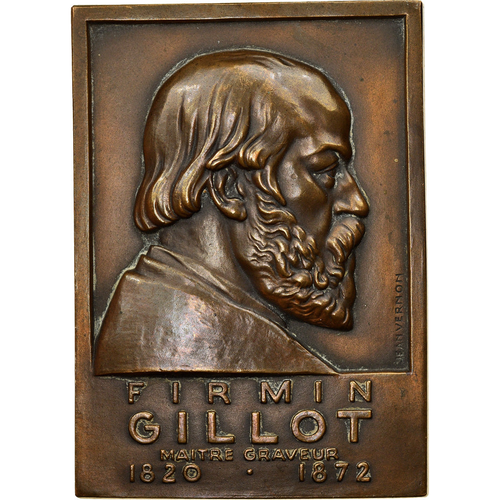 France, Medal, Firmin Gillot, Inventeur du Cliché Typographique, 1948, Vernon