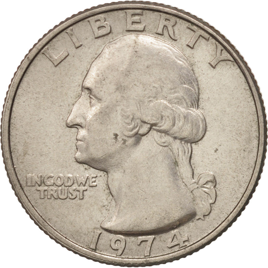 Coin, United States, Washington Quarter, Quarter, 1974, U.S. Mint, Philadelphia