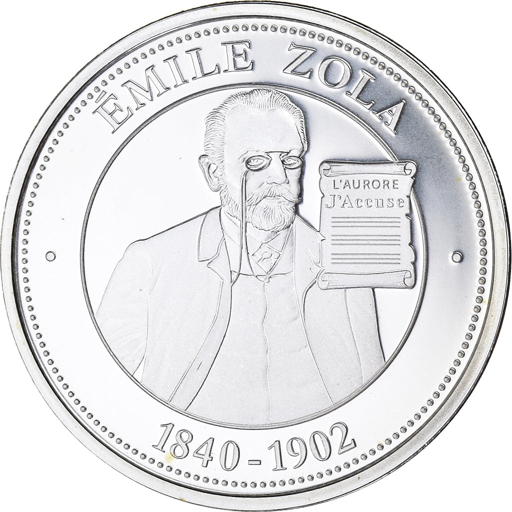 France, Medal, Collection Panthéon, Émile Zola, Littérature, MS(65-70)