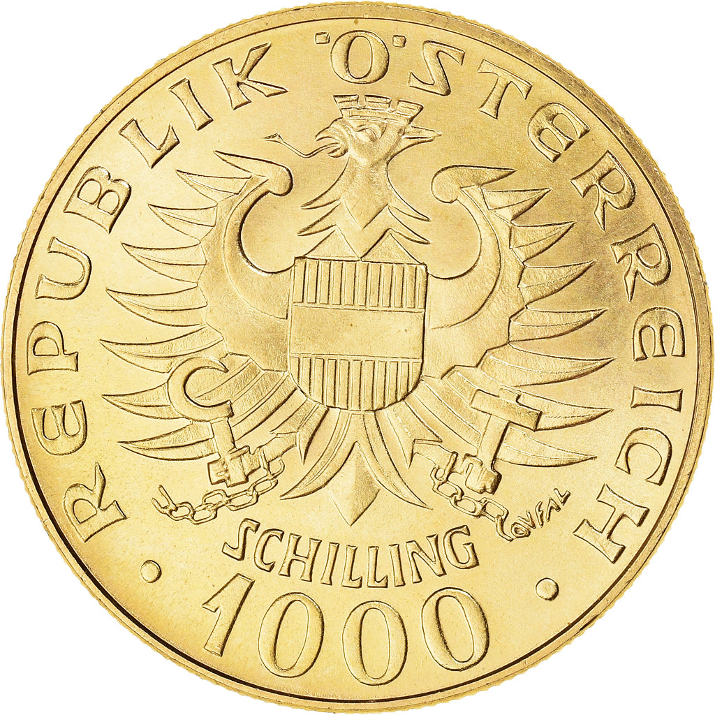 Austria, 1000 Schilling, Babenberg Dynasty, 1976, Vienna, Gold, MS(64), KM:2933