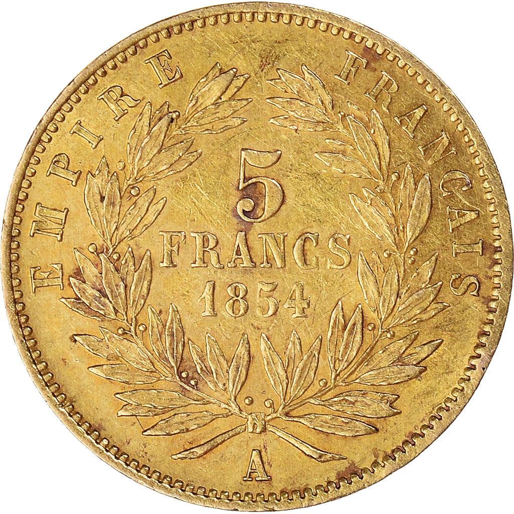 Coin, France, Napoleon III, Napoléon III, 5 Francs, 1854, Paris, Petit module