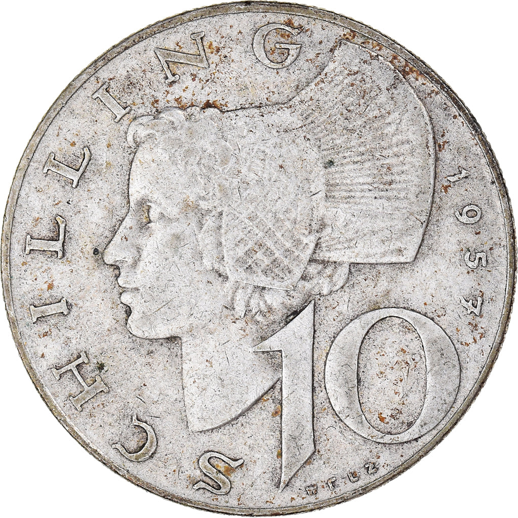 Coin, Austria, 10 Schilling, 1957, EF(40-45), Silver, KM:2882