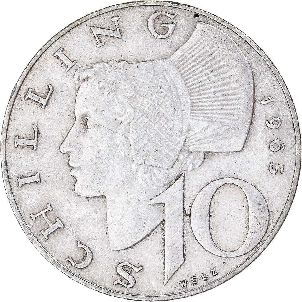 Coin, Austria, 10 Schilling, 1965, AU(50-53), Silver, KM:2882