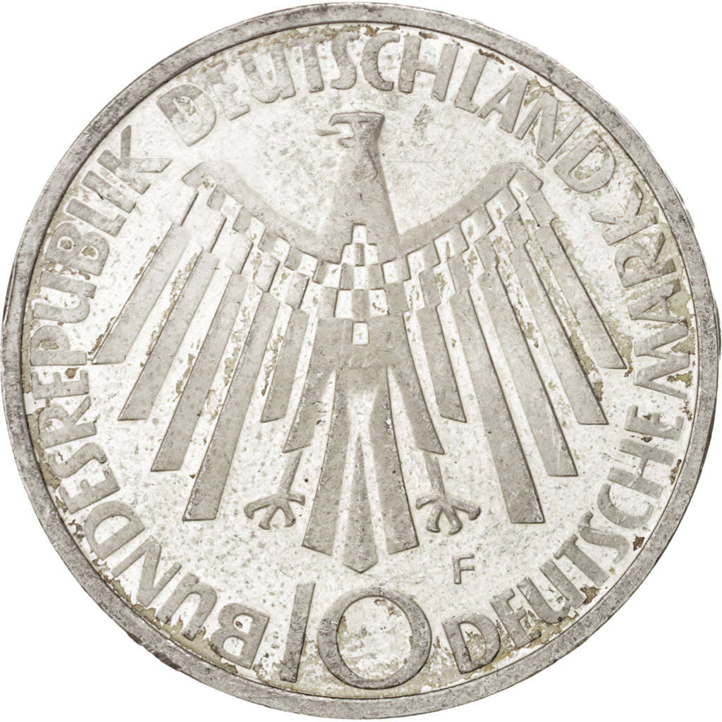 Munten, Federale Duitse Republiek, 10 Mark, 1972, Stuttgart, PR+, Zilver, KM:130
