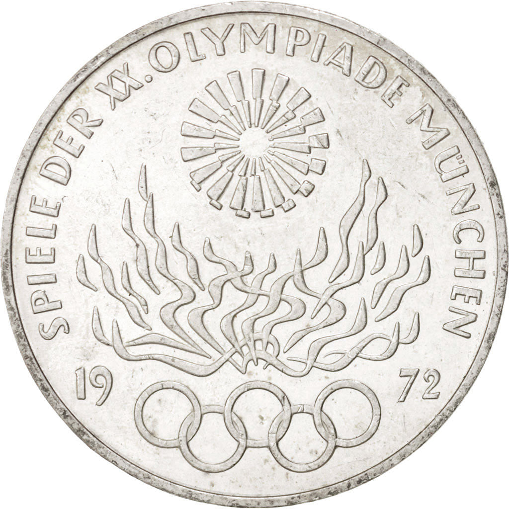 Coin, GERMANY - FEDERAL REPUBLIC, 10 Mark, 1972, Karlsruhe, MS(63), Silver