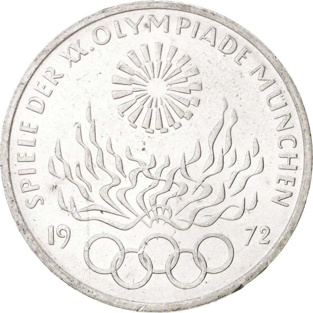 Coin, GERMANY - FEDERAL REPUBLIC, 10 Mark, 1972, Stuttgart, MS(63), Silver