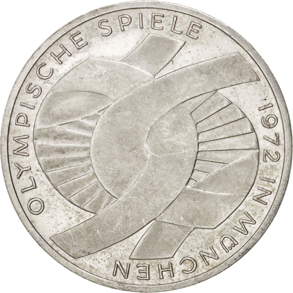 Munten, Federale Duitse Republiek, 10 Mark, 1972, Karlsruhe, PR+, Zilver, KM:131