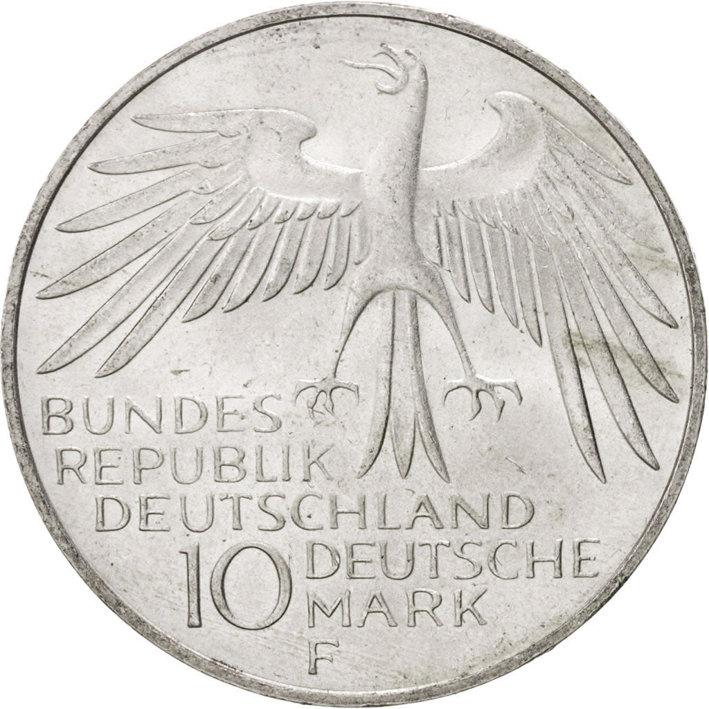 Munten, Federale Duitse Republiek, 10 Mark, 1972, Stuttgart, UNC-, Zilver