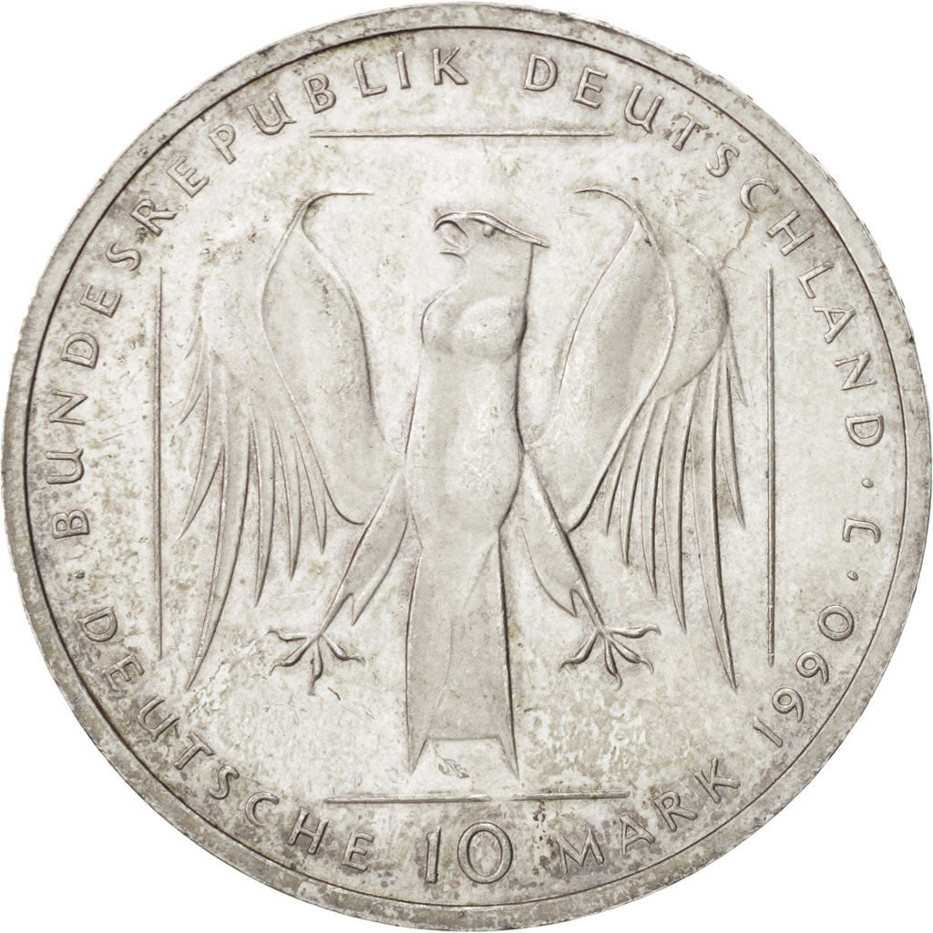 Coin, GERMANY - FEDERAL REPUBLIC, 10 Mark, 1990, Hamburg, Germany, MS(60-62)