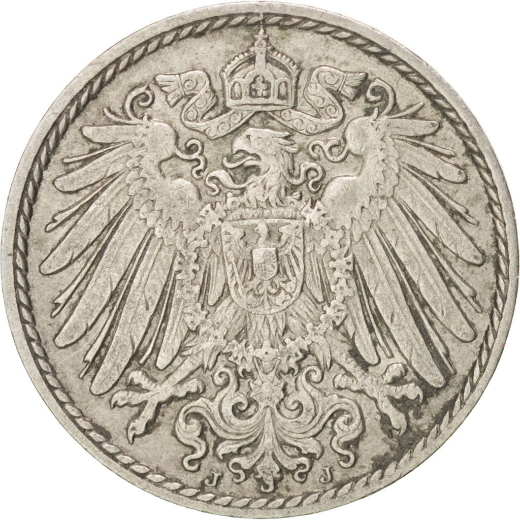 Coin, GERMANY - EMPIRE, Wilhelm II, 5 Pfennig, 1908, Hamburg, EF(40-45)