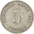 Moneta, NIEMCY - IMPERIUM, Wilhelm II, 5 Pfennig, 1908, Hamburg, EF(40-45)