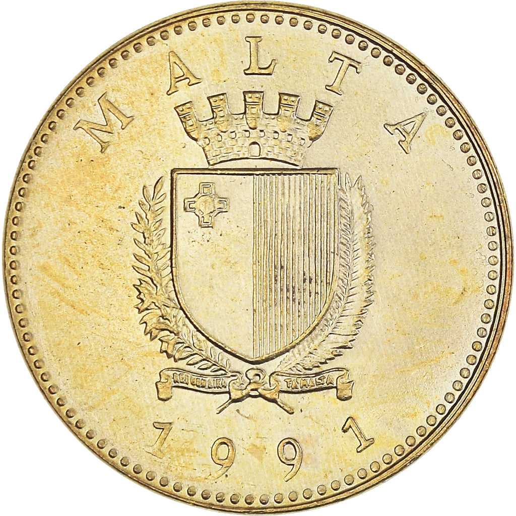 Moneta, Malta, Cent, 1991, SPL-, Nichel-ottone, KM:93