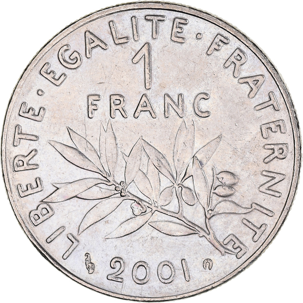 Moneta, Francja, Semeuse, Franc, 2001, BU, MS(63), Nikiel, KM:925.2, Gadoury:474