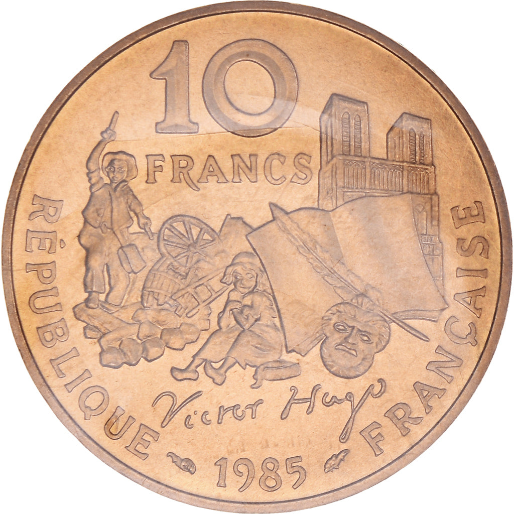 Moneda, Francia, Victor Hugo, 10 Francs, 1985, Paris, ESSAI, FDC, Níquel -