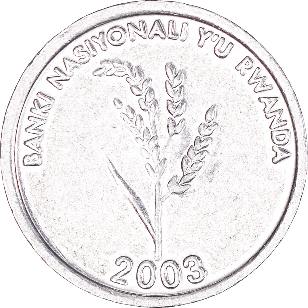 Coin, Rwanda, Franc, 2003, AU(50-53), Aluminum, KM:22
