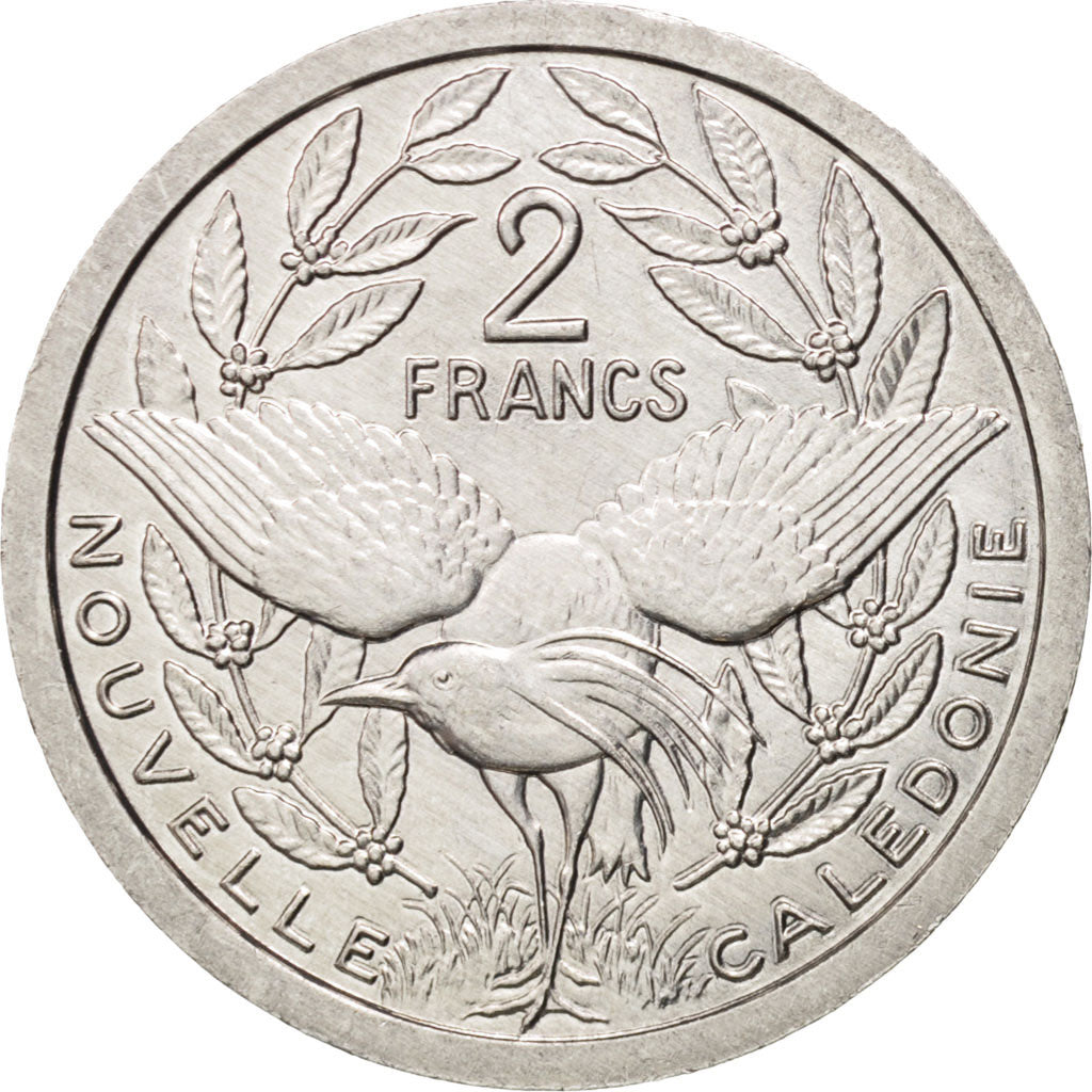 Coin, New Caledonia, 2 Francs, 1995, Paris, MS(65-70), Aluminum, KM:14