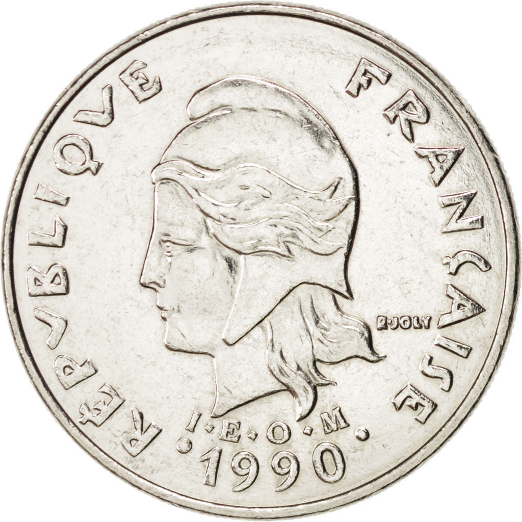 Coin, New Caledonia, 20 Francs, 1990, Paris, MS(64), Nickel, KM:12
