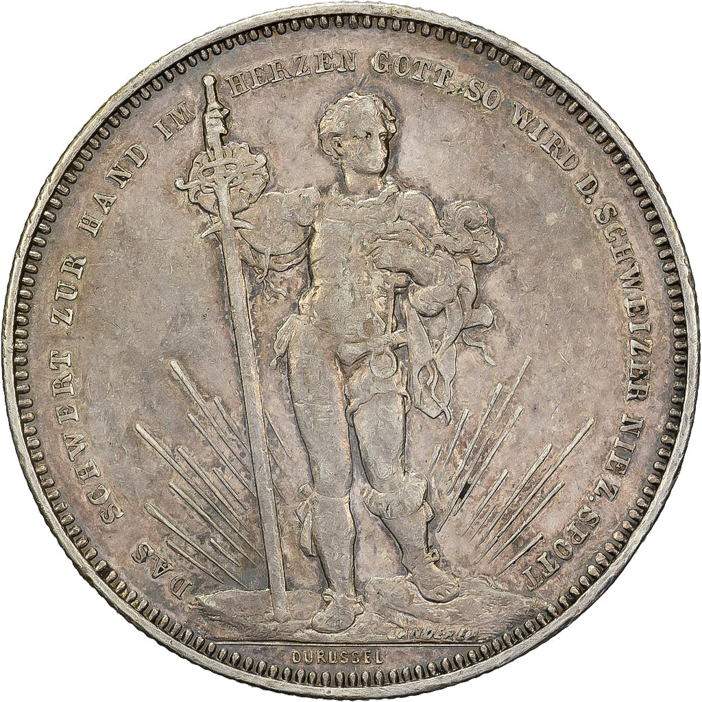 Suisse, 5 Francs, Tir Fédéral de Bâle, 1879, Berne, Argent, TTB