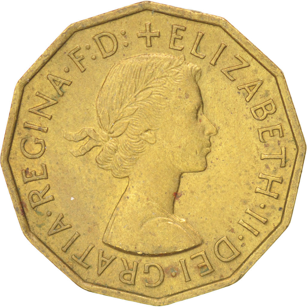 Moneta, Gran Bretagna, Elizabeth II, 3 Pence, 1954, SPL-, Nichel-ottone, KM:900
