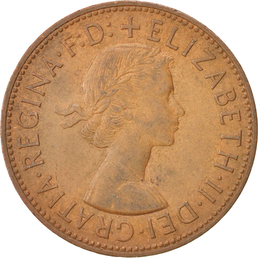 Coin, Great Britain, Elizabeth II, Penny, 1966, AU(50-53), Bronze, KM:897