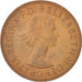 Coin, Great Britain, Elizabeth II, Penny, 1966, AU(50-53), Bronze, KM:897