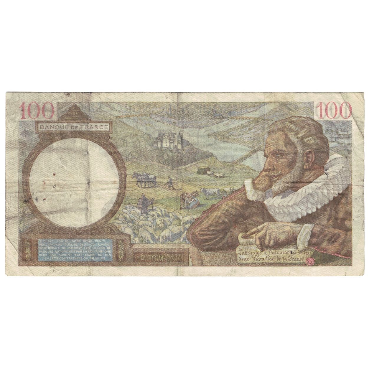 France, 100 Francs, Sully, 1941, 1941-10-30, EF(40-45), Fayette:26.59, KM:94