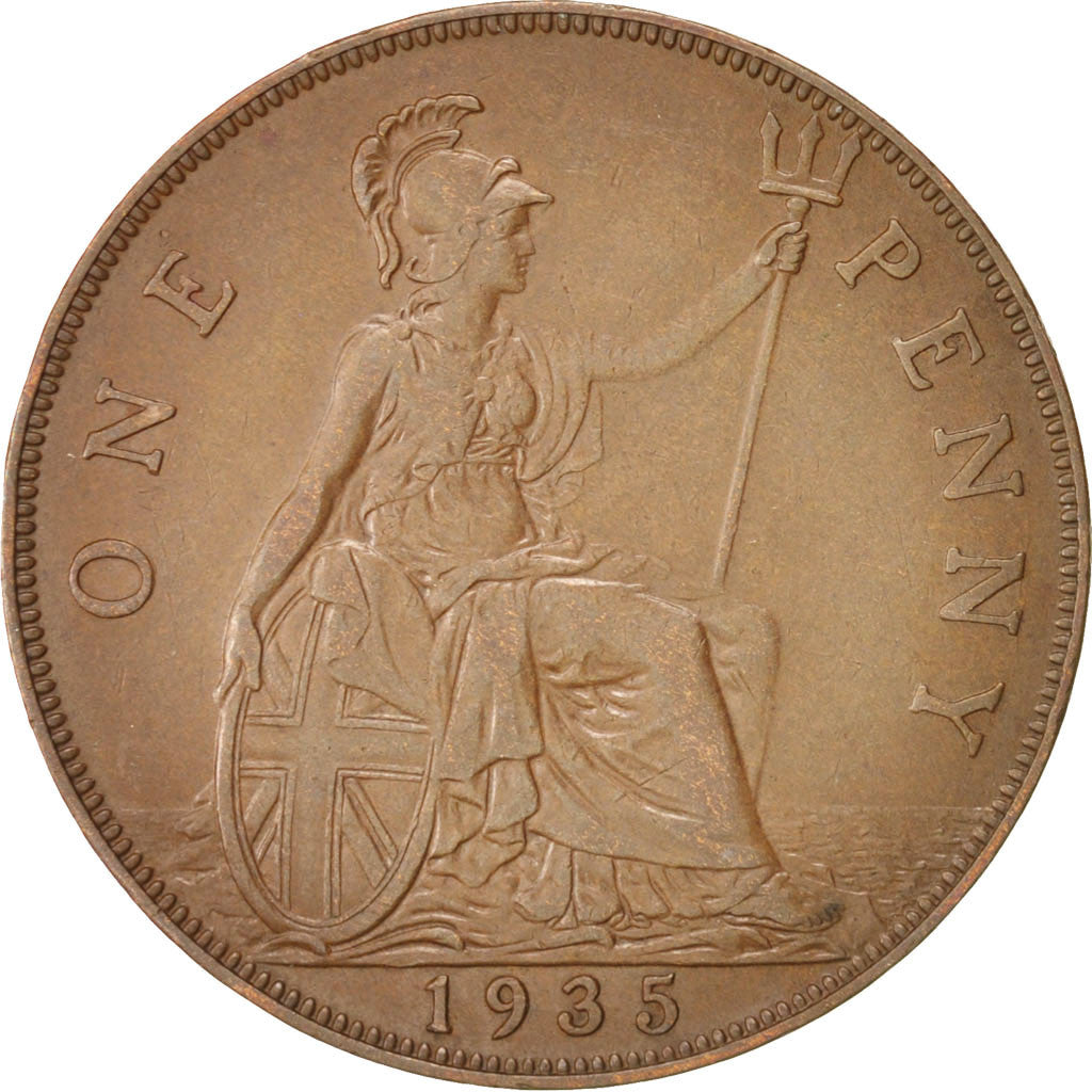 Coin, Great Britain, George V, Penny, 1935, EF(40-45), Bronze, KM:838