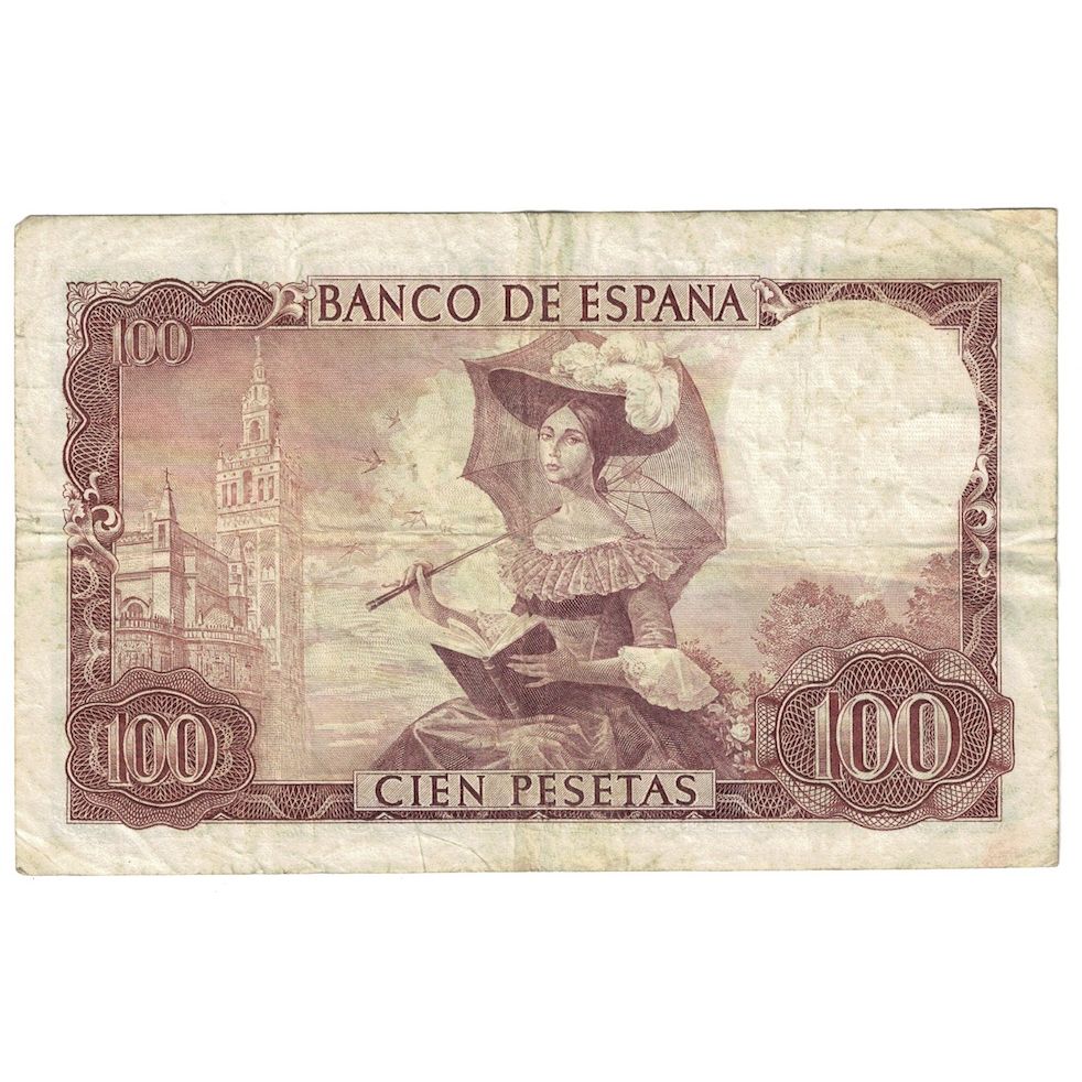 Banconote, Spagna, 100 Pesetas, 1965, 1965-11-19, KM:150, MB