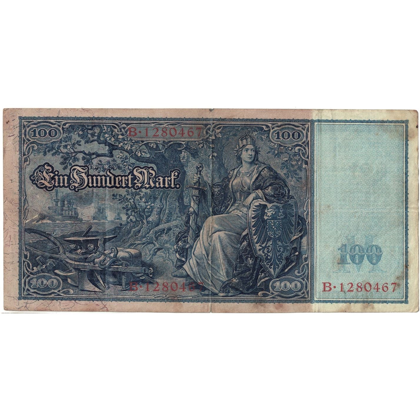 Banknote, Germany, 100 Mark, 1908, 1908-02-07, KM:33b, F(12-15)