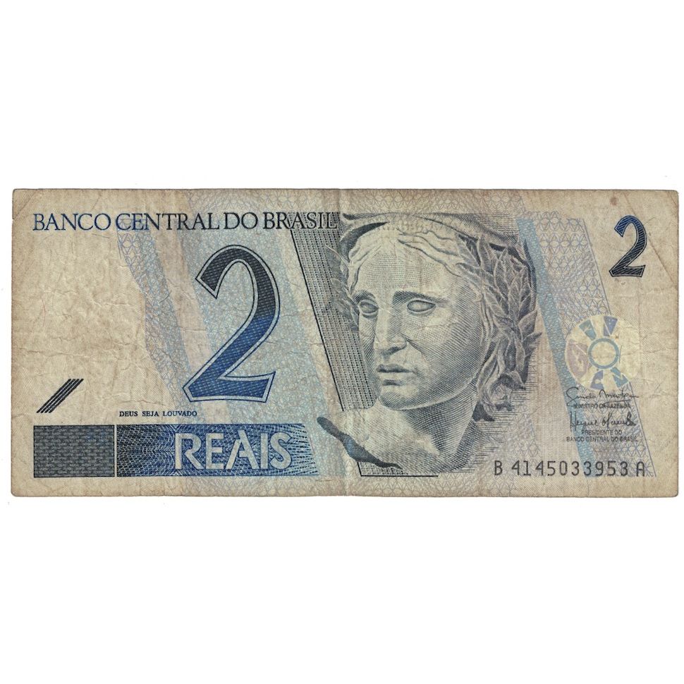 Biljet, Brazilië, 2 Reais, Undated (2001- ), KM:249b, TB