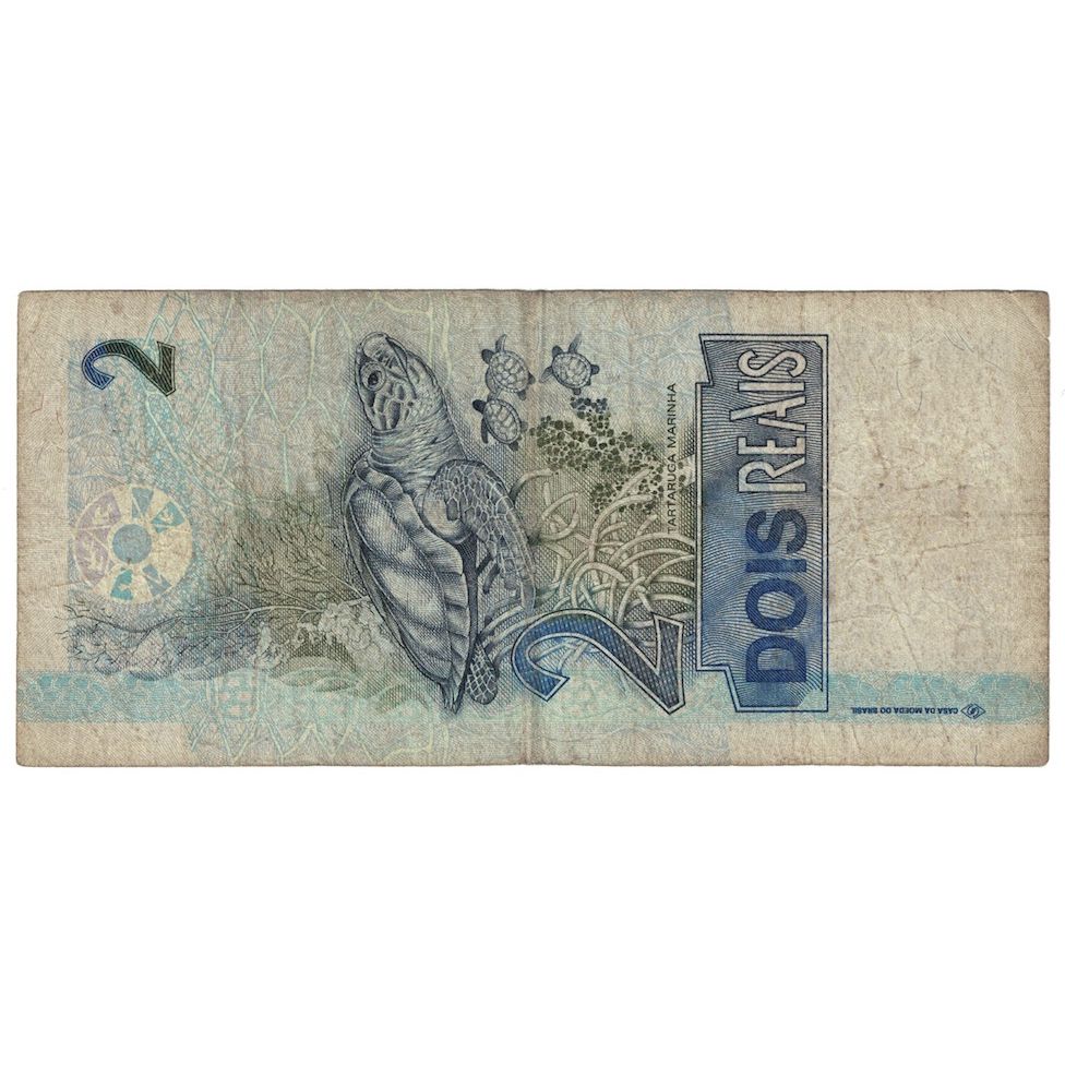 Biljet, Brazilië, 2 Reais, Undated (2001- ), KM:249b, TB