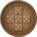 Coin, Portugal, 20 Centavos, 1945, EF(40-45), Bronze, KM:584