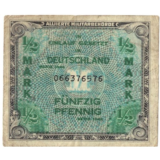 Billete, 1/2 Mark, 1944, Alemania, KM:191a, BC