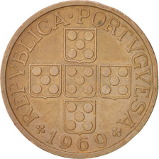 Coin, Portugal, Escudo, 1969, AU(50-53), Bronze, KM:597