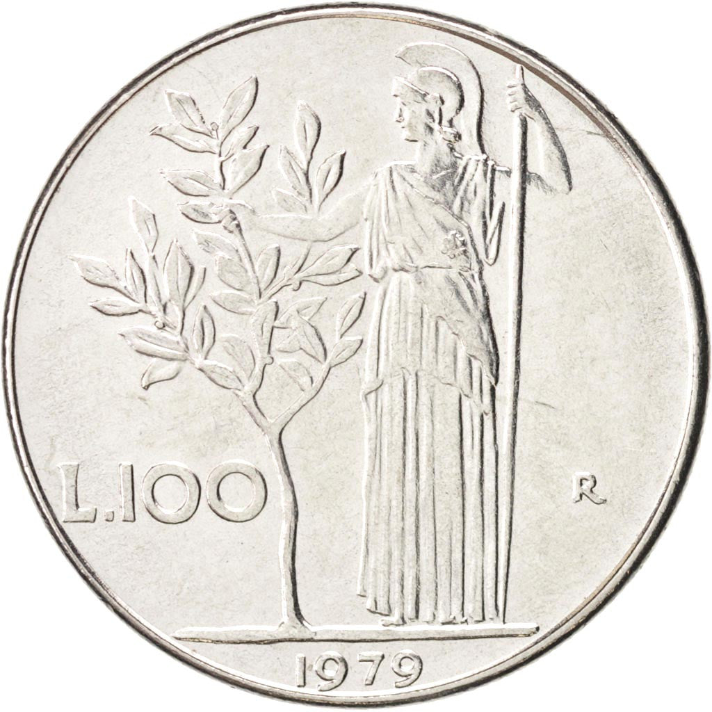Coin, Italy, 100 Lire, 1979, Rome, MS(64), Stainless Steel, KM:96.1