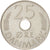 Coin, Denmark, Margrethe II, 25 Öre, 1977, Copenhagen, MS(63), Copper-nickel