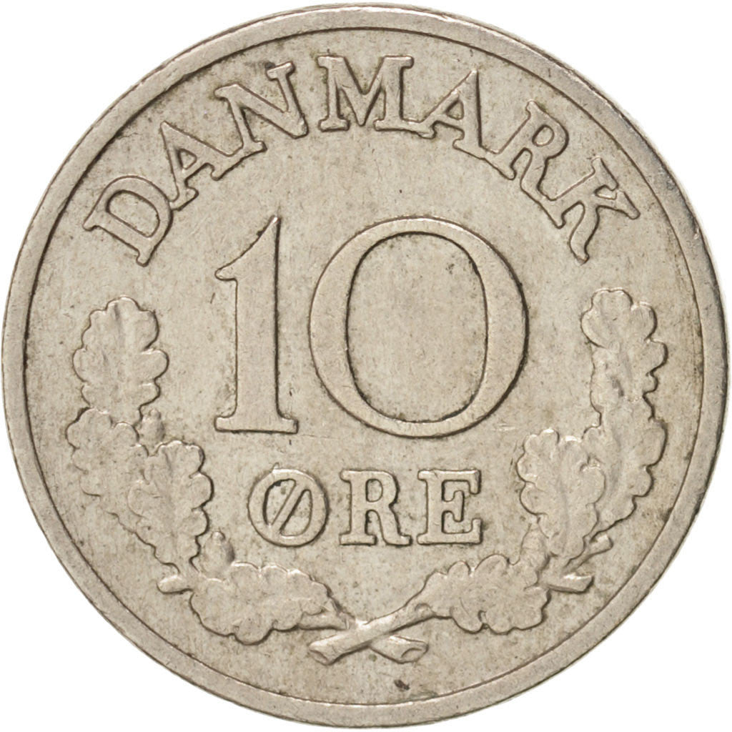 Coin, Denmark, Frederik IX, 10 Öre, 1964, Copenhagen, AU(50-53), Copper-nickel