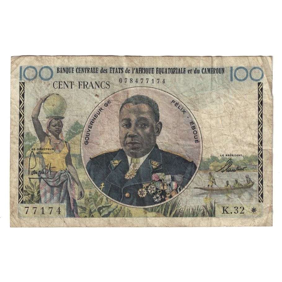 Billet, États de l'Afrique équatoriale, 100 Francs, Undated (1961-62), KM:1e