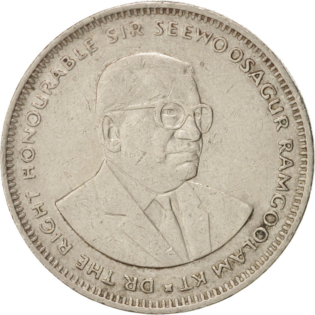 Moneta, Mauritius, Rupee, 1987, BB+, Rame-nichel, KM:55