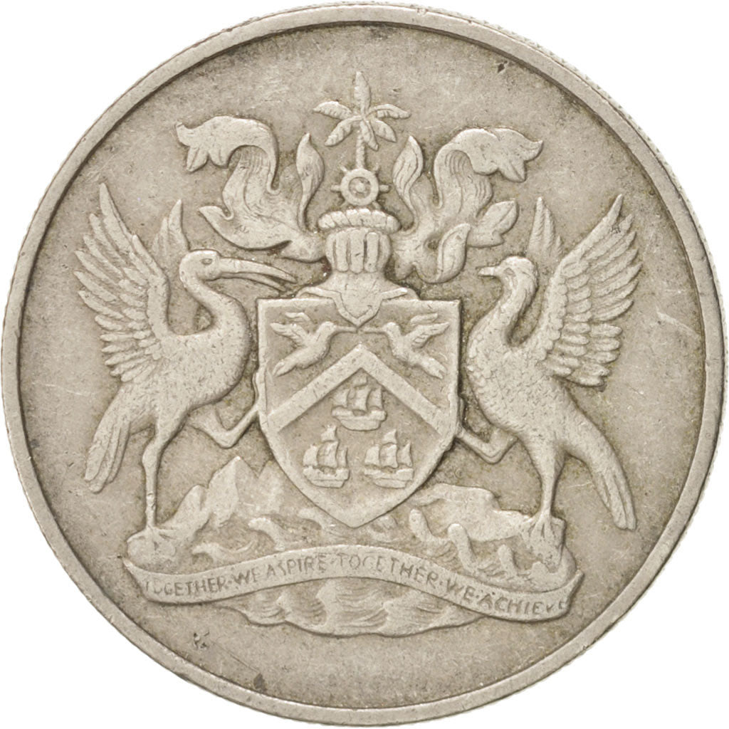Monnaie, TRINIDAD & TOBAGO, 25 Cents, 1972, Franklin Mint, TTB, Copper-nickel