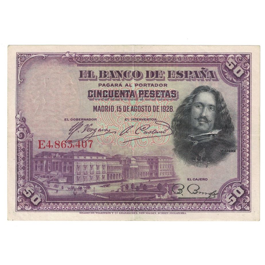 Geldschein, Spanien, 50 Pesetas, 1928, 1928-08-15, KM:75a, SS