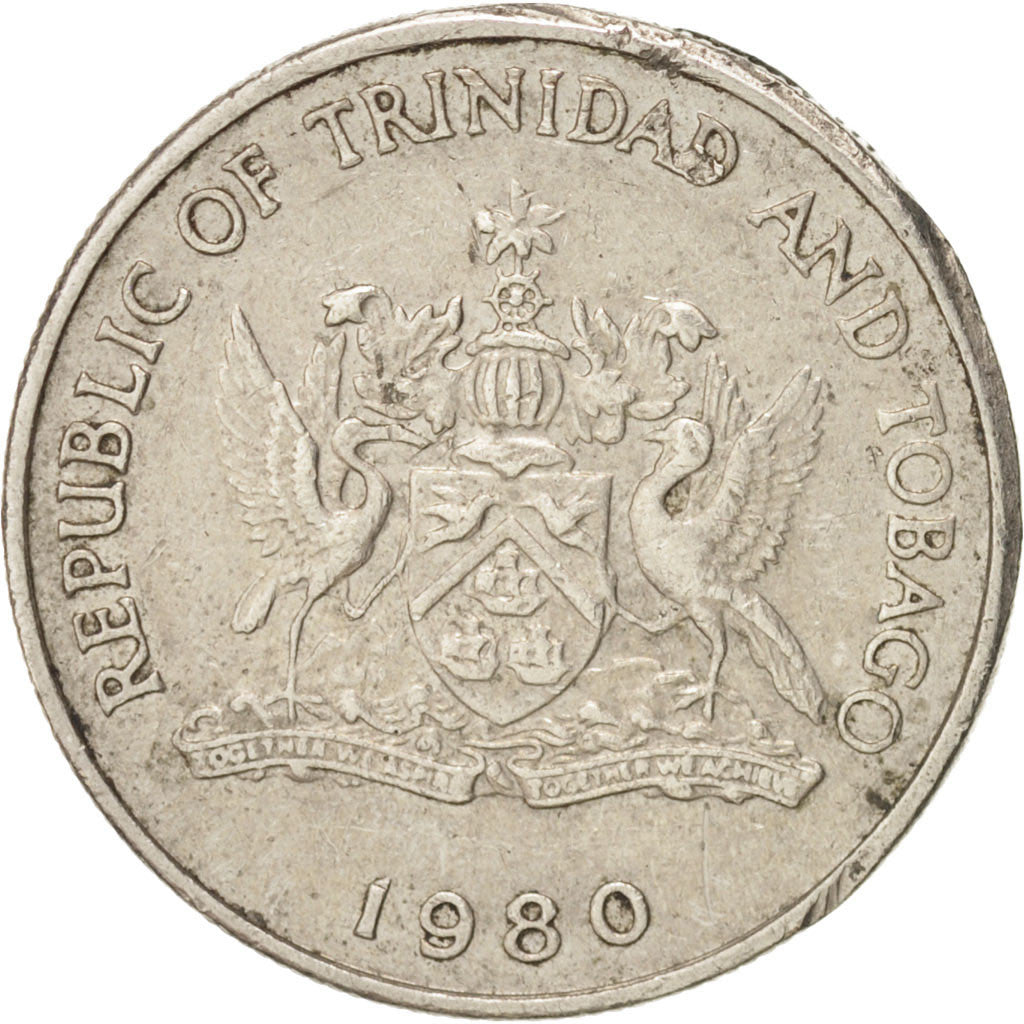 Münze, TRINIDAD & TOBAGO, 25 Cents, 1980, SS, Copper-nickel, KM:32