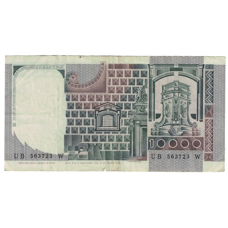 Banknote, Italy, 10,000 Lire, 1980, 1980-09-06, KM:106b, EF(40-45)