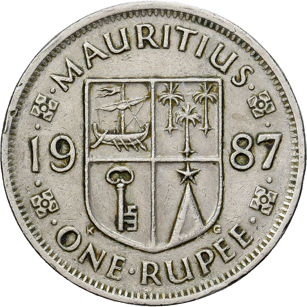 Coin, Mauritius, Rupee, 1987, EF(40-45), Copper-nickel, KM:55