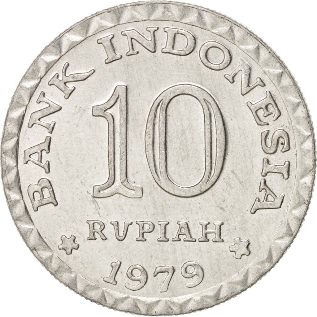 Coin, Indonesia, 10 Rupiah, 1979, MS(63), Aluminum, KM:44